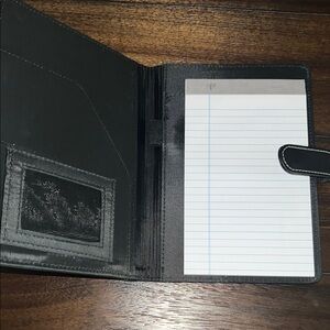 Perfect Line Black Faux Leather Notepad Holder